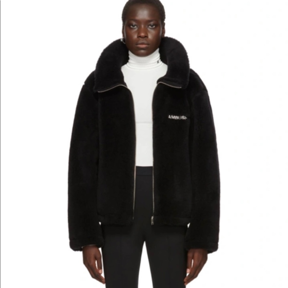 Ambush black teddy wool fleece jacket size 1